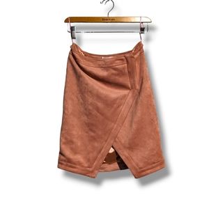 Woman's Pink Suede like Wrap Around Skirt Size Small